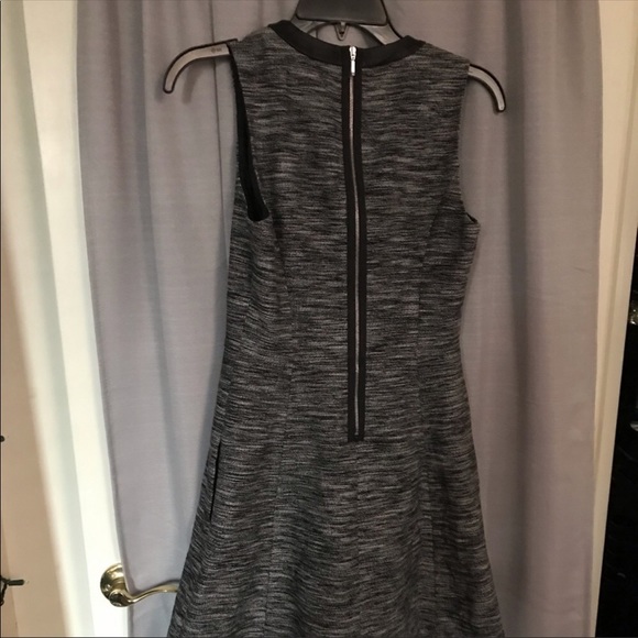 Madewell Anywhere Leather Tweed Fit Flare Dress 6 - Picture 4 of 4